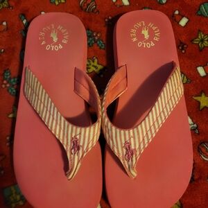 Polo by Ralph Lauren Pink Striped Sandals